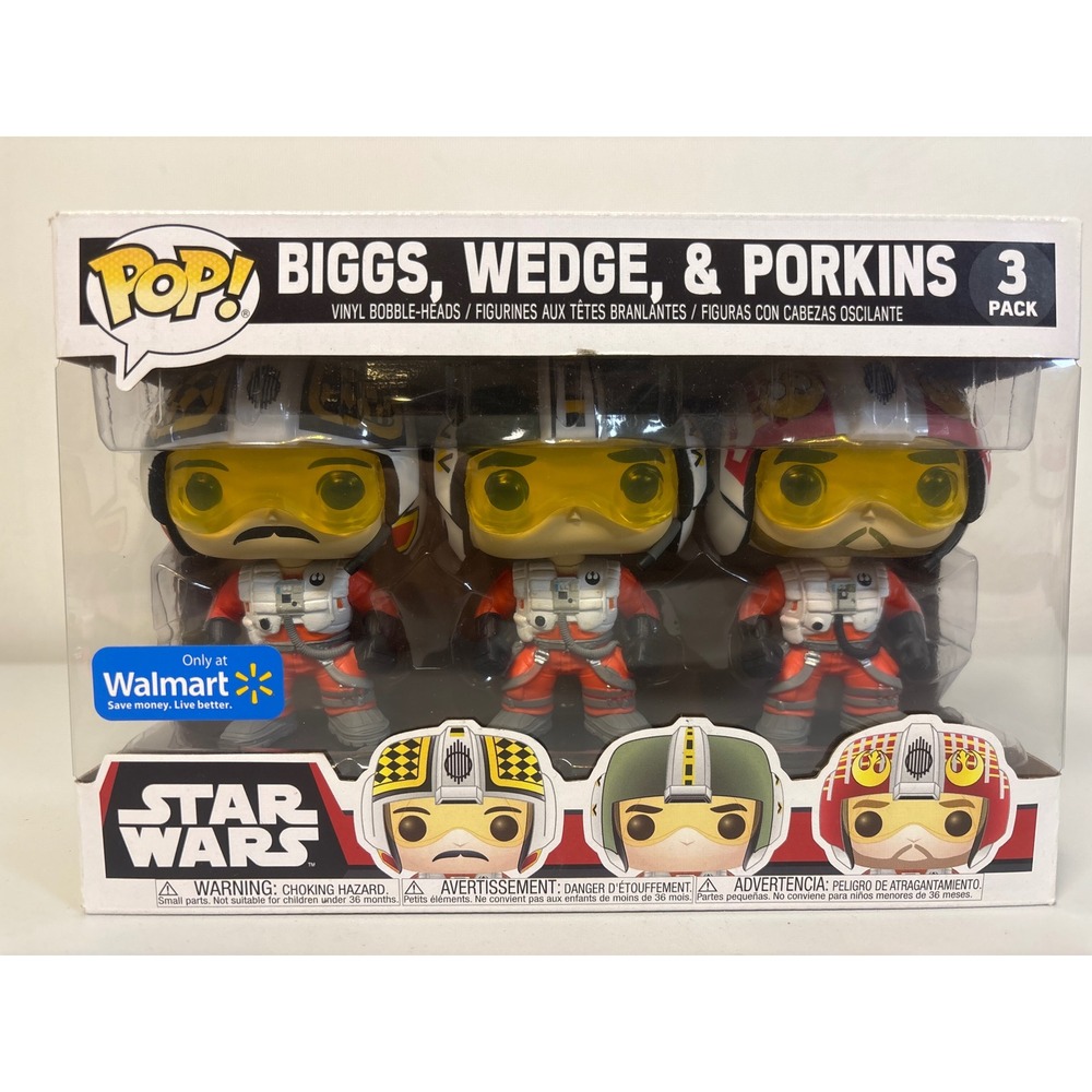 Funko Pop Star Wars Biggs Wedge Porkins 3-Pack Walmart Exclusive Bobble-Heads